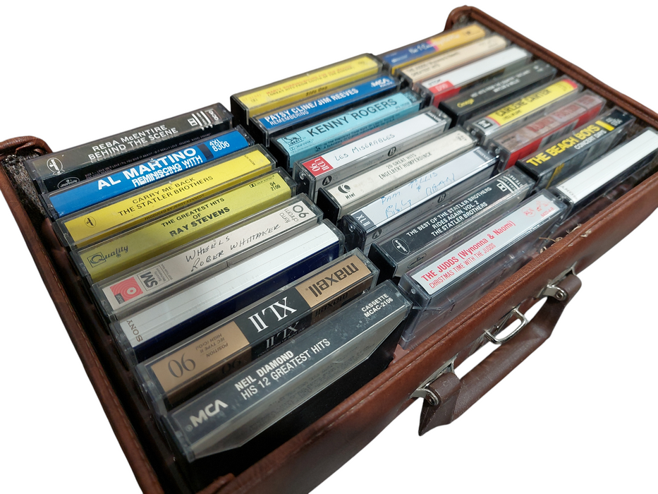 Vintage Case of Cassette Tapes 24 in total Neil Diamond , Reba McEntire =