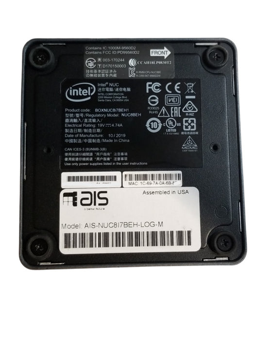 Intel NUC8BEB Board with i7-8559U CPU 2.70GHz, 8GB RAM - NO HDD