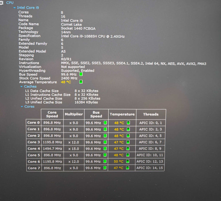 Dell Precision 7750 4K i9-10885H RTX5000 16GB GPU 16GB RAM 256GB SSD READ!  Lap200