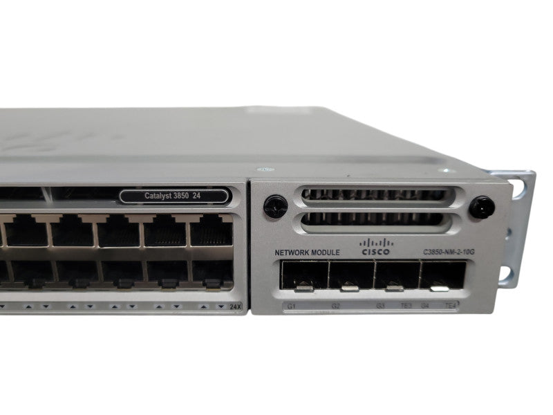Cisco WS-C3850-24T-E V04 | 24-Port Gigabit Switch, w/ C3850-NM-2-10G 2x PS !