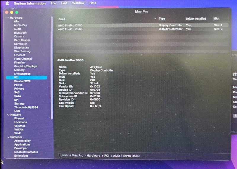 Apple Mac Pro 2013 A1481- Xeon E5-1650 v2 16GB RAM 256GB SSD 2xD500