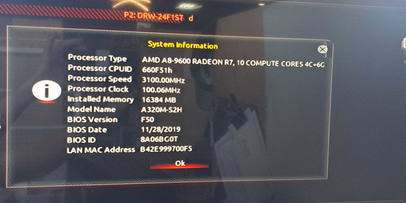 Custom PC AMD A8-9600 Radeon R7 CPU |16GB RAM DDR4| No HDD