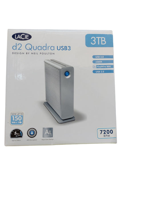 LACIE D2 USB3 3TB External Hard Drive eSATA USB 3