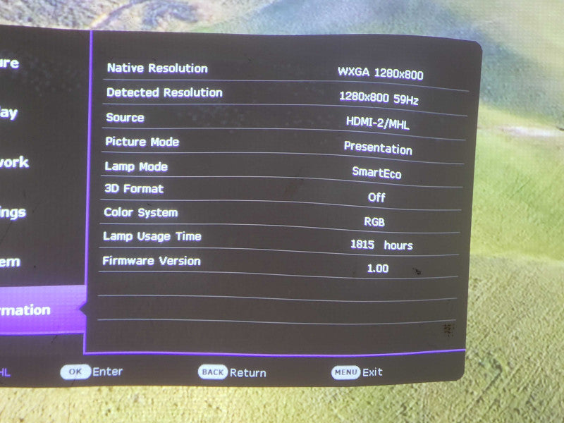 BENQ MW826ST HDMI DLP PROJECTOR 3400 LUMENS 16:10 SHORT THROW $