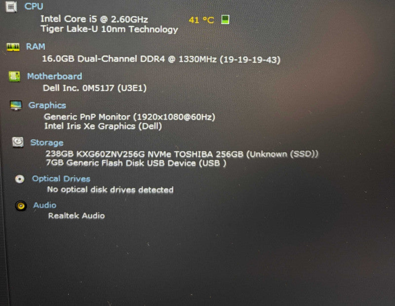 Dell Latitude 5420 Core i5-1145G7@2.6GHz 16GB RAM 256GB SSD  Lap200