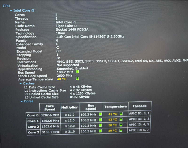 Dell Latitude 5420 Core i5-1145G7@2.6GHz 16GB RAM 256GB SSD  Lap200