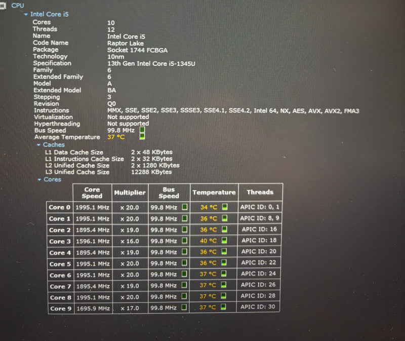 Dell Latitude 5540 Core i5-1345U@1.6GHz 16GB RAM 256GB SSD  Lap200
