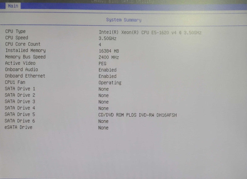 Lenovo ThinkStation P510 - Xeon E5-1620 v4 @ 3.5GHz, 16GB DDR4, Quadro K620
