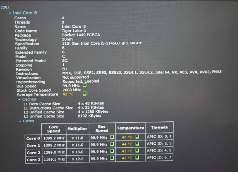 Dell Latitude 5420 Core i5-1145G7@2.6GHz 16GB RAM 256GB SSD READ  Lap200