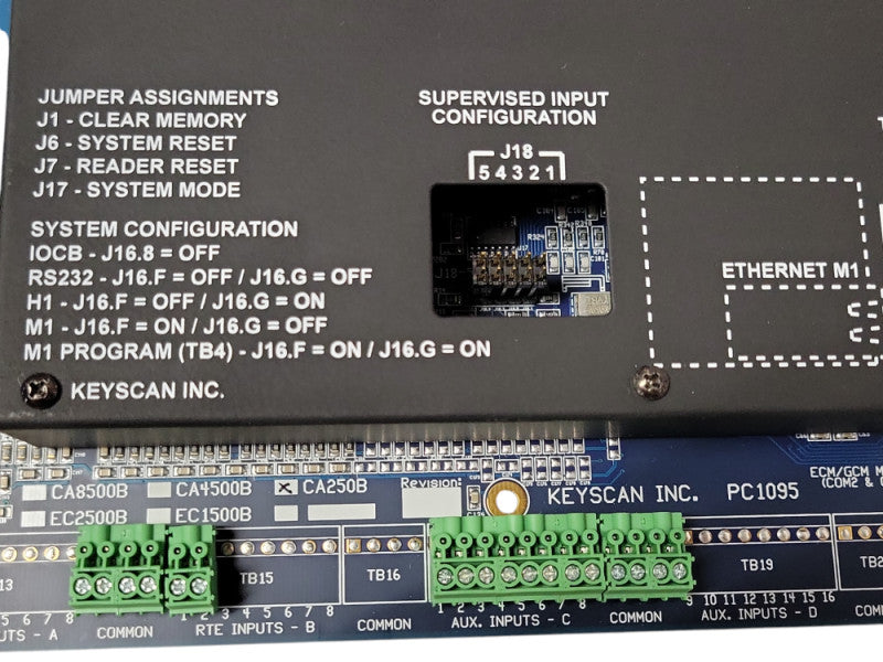 Keyscan CA250B Blue Jumper Board 2 - Door Access Control Panel PC1095 _