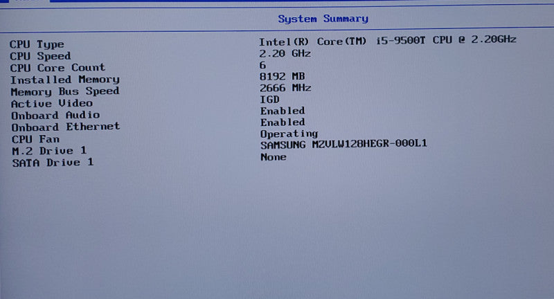 Lenovo ThinkCentre M720q Tiny USFF Desktop i5-9500T@2.2 8GB 128GB M.2 SSD