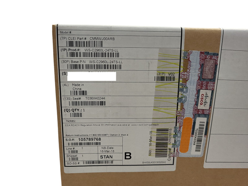 New Sealed Cisco WS-C2960L-24TS-LL Catalyst 2960L 24 Port GIGE, 4 X 1G  Q$