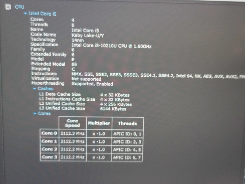 Lenovo X1 Carbon  i5-10210U 8GB RAM 256GB SSD  β Lap200