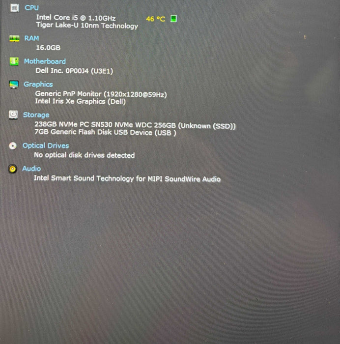 Dell Latitude 7320 Detachable i7-1140G7 16GB RAM 256GB SSD No Stylus READ  Lap200