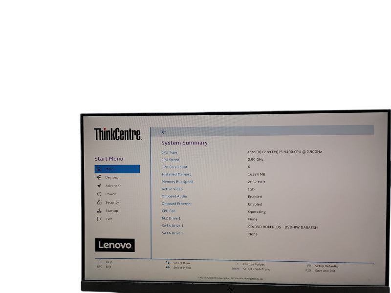 Lenovo ThinkCentre M720e SFF  i5 - 9400 @ 2.900GHz 16GB DDR4 Ram θ