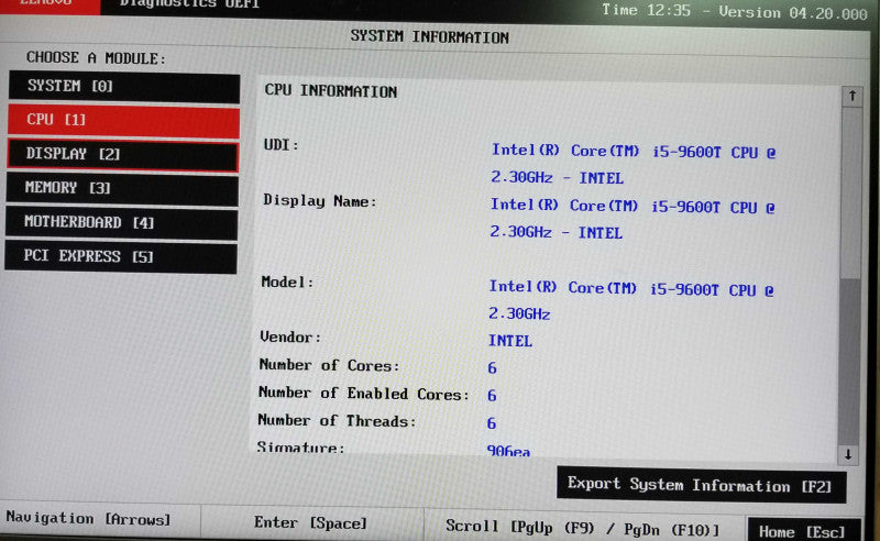 Lenovo ThinkCentre M920q USFF Intel i5-9600T CPU 2.30GHz 8GB RAM - NO HDD