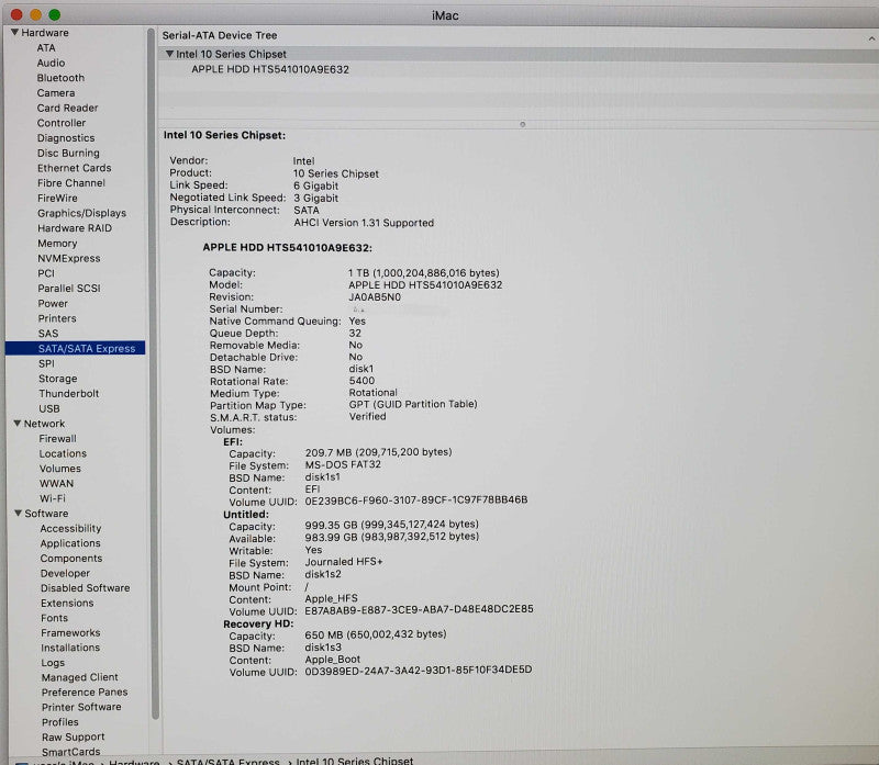 Apple iMac 21.5” (2017) A1418 Core i5-7500 3.40GHz 8GB RAM 1TB HDD