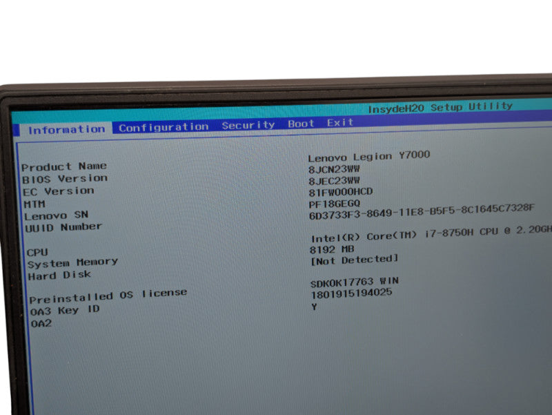 Lenovo Legion Y7000 15.6" Intel Core i7-8750H GTX 1050 Ti 4GB GPU PLS READ  - Lap200
