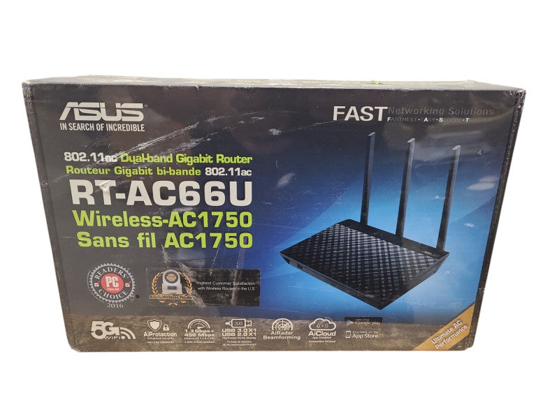 ASUS RT-AC66U 802.11ac Dual-Band Gigabit Router Wireless-AC1750 Q