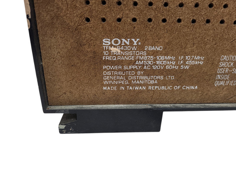 Vintage Sony TFM-9430W AM/FM Table Radio $
