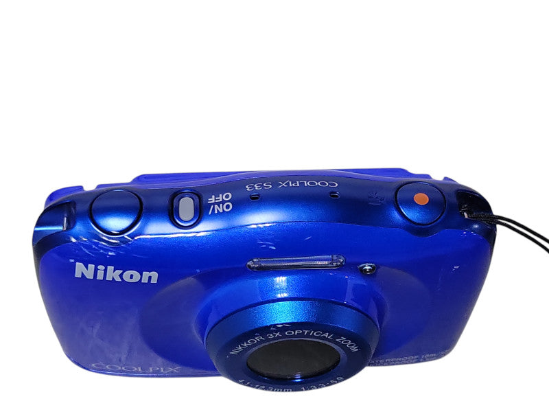 Nikon Coolpix S33 waterproof Digital Camera Blue, READ _