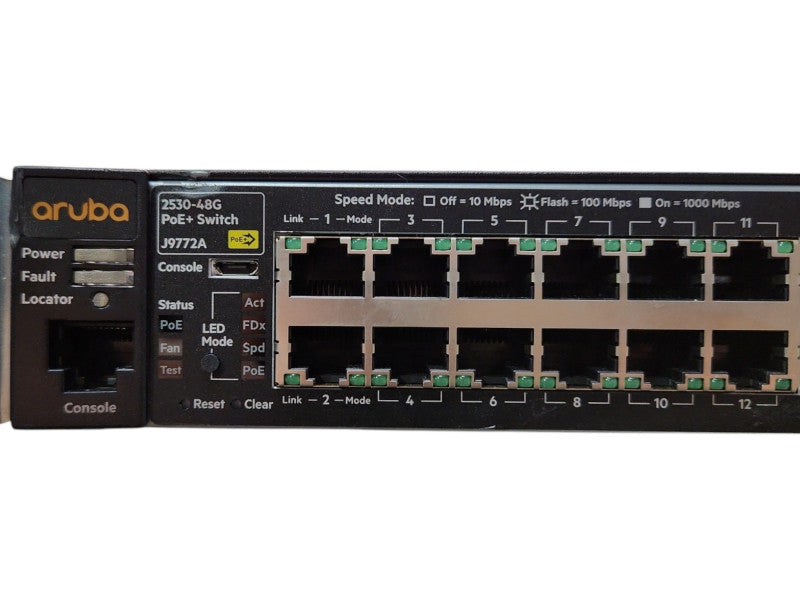 Aruba 2530-48G PoE+ J9772A 48 Port Gigabit PoE+ 4x SFP Network Switch