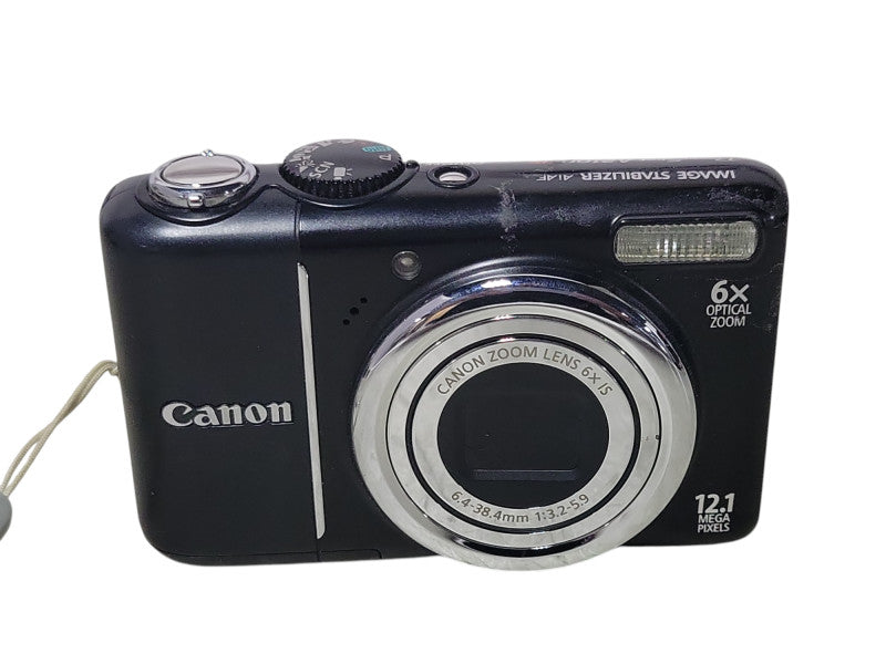 Canon PowerShot A2100 IS Black Digital Camera 6X Optical Zoom 12.1 MP _