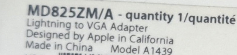 Brand New Apple Lightning to VGA Adapter A1439