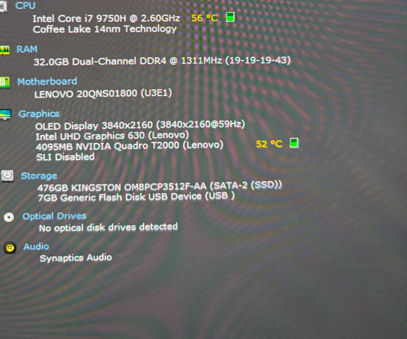 Lenovo ThinkPad P53 4K OLED TOUCH i7-9750H T2000 GPU 16GB RAM 256SSD READ!  Lap200