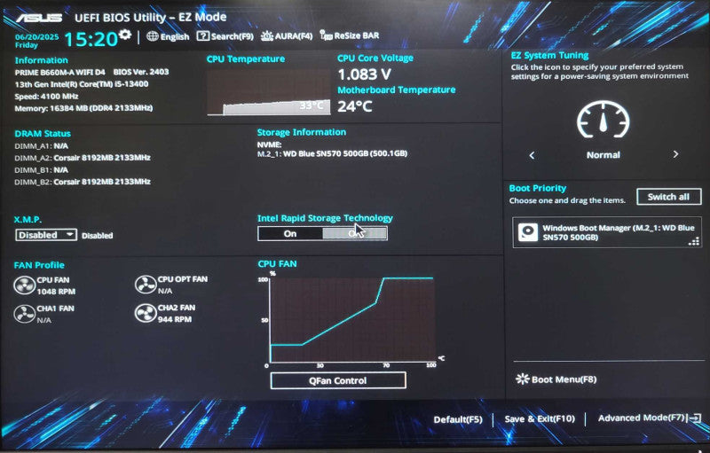 Custom/Asus Desktop, Core I5-13400 4.1GHz, 16GB DDR4, 500GB M.2 SSD _