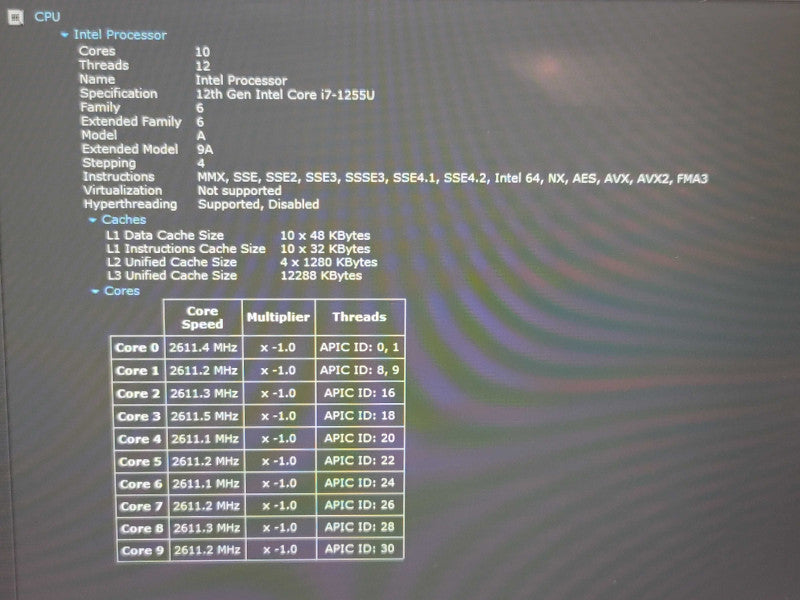 Lenovo Thinkbpoook 15 G4 IAP i7-1255U 16GB DDR4 256GB SSD FOR PARTS/REPAIR β Lap200