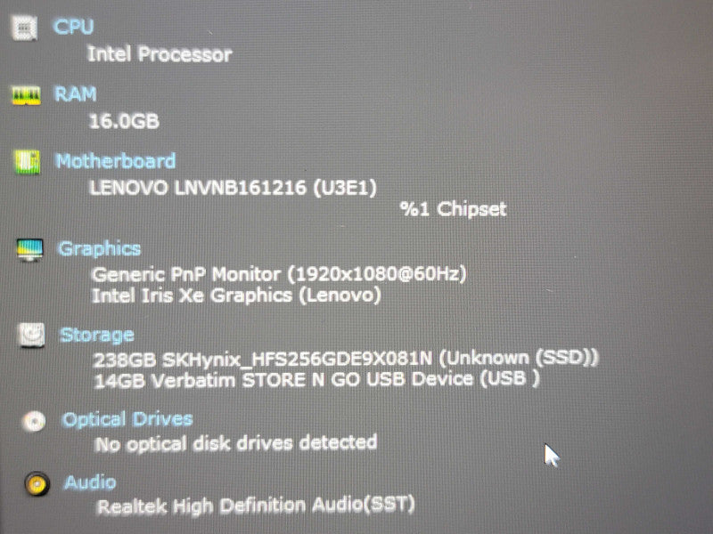 Lenovo Thinkbpoook 15 G4 IAP i7-1255U 16GB DDR4 256GB SSD FOR PARTS/REPAIR β Lap200