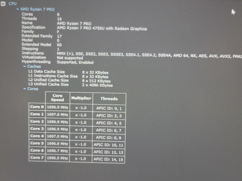 Lenovo ThinkPad T14s Ryzen 7 Pro 4750U 32GB RAM 256GB SSD  β Lap200