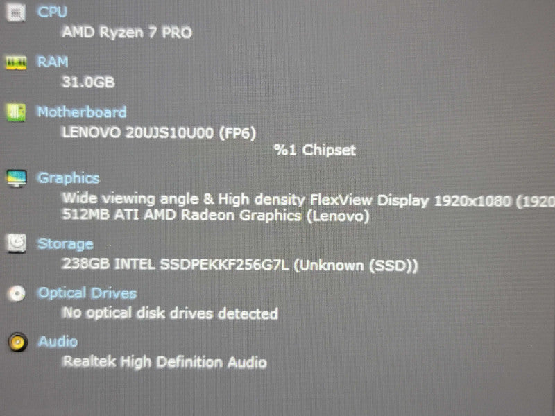 Lenovo ThinkPad T14s Ryzen 7 Pro 4750U 32GB RAM 256GB SSD  β Lap200