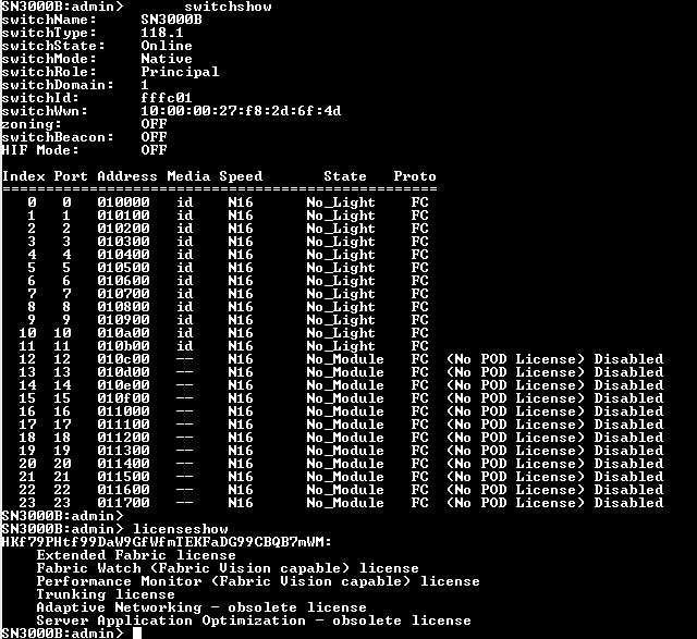 HP SN3000B 16Gb 24/12 FC Switch QW937A 12-Ports active with 12x SFPs _