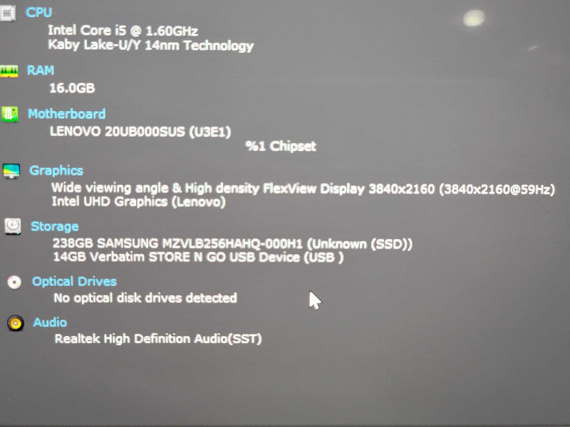 Lenovo ThinkPad X1 Yoga Gen 5 i5-10210U 16GB RAM 256GB SSD 4K TOUCH  β Lap200