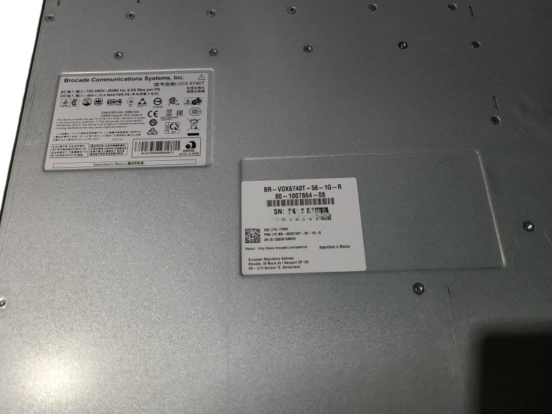 Brocade BR-VDX6740T-56-1G-R RJ45 & 2x 40G QSFP+ Ports switch, 2x AC PSU