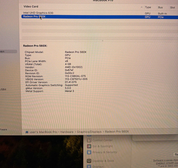Apple MacBook Pro 15 2018 i7-8850H Radeon Pro 560X GPU 16GB RAM 512SSD READ