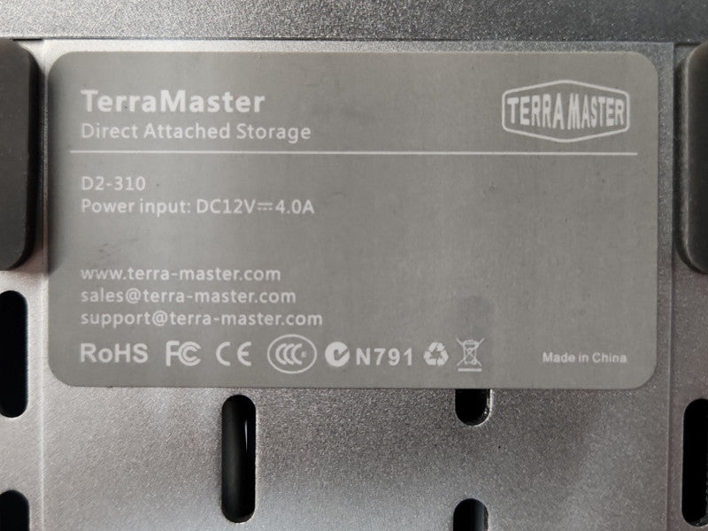 TERRAMASTER D2-310 USB Type C RAID Storage Unit w/ 2x 1TB HDDs
