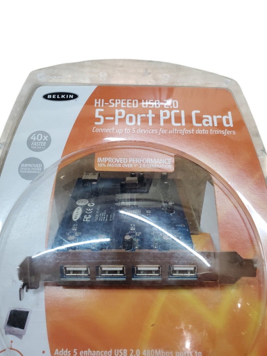 Belkin Hi-Speed USB 2.0 5-Port PCI Card - New