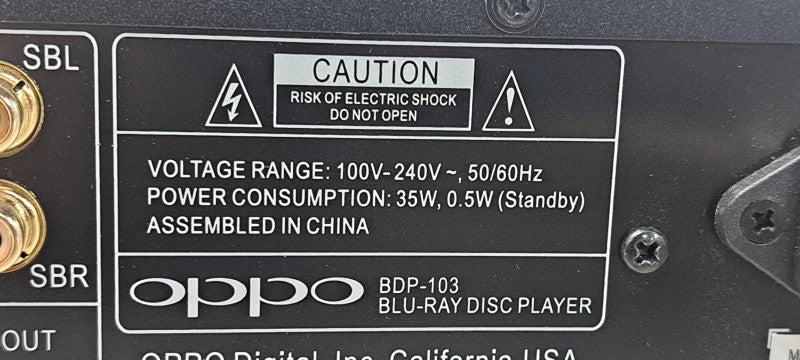 Oppo BDP-103 Blu-Ray Disc Player