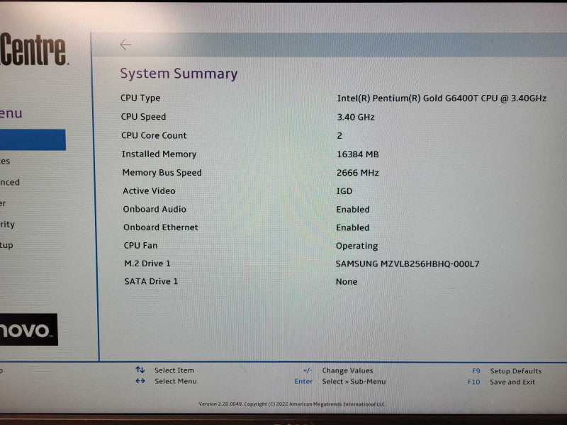Lenovo ThinkCentre M70q USFF Pentium Gold G6400T 16GB DDR4 256GB NVMe $