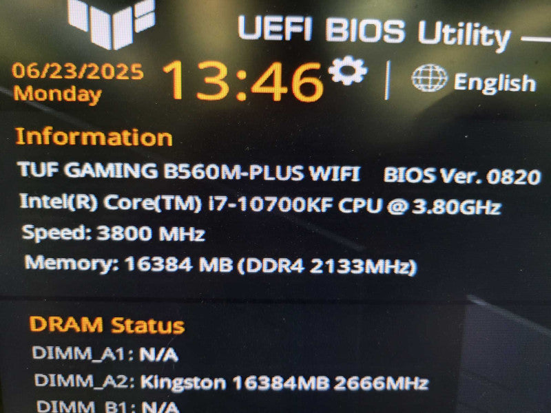 Intel Core i7-10700KF ASUS TUF GAMING B560M-PLUS WIFI 16GB DDR4 %