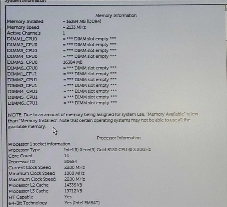 Dell Precision 7820 - Xeon Gold 5120, 16GB DDR4, 950W PSU, NO GPU/HDD