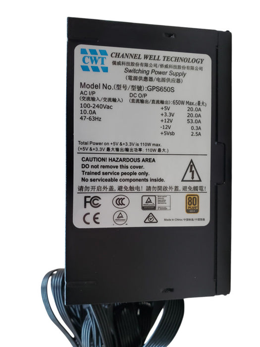 CWT Channel Well Technology GPS650S 650w 80+ Gold Desktop PSU