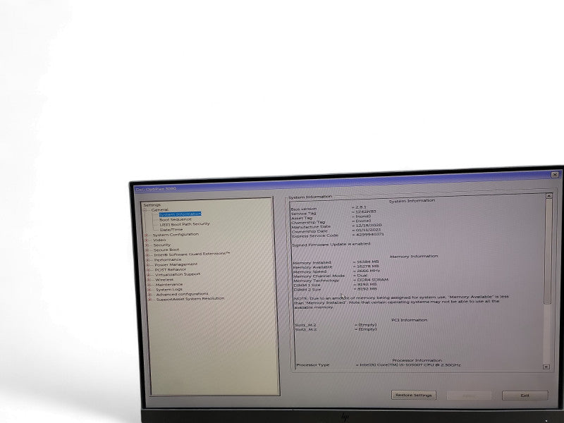 Dell OptiPlex 3080 Micro i5 - 10500T @ 2.30GHz 16GB DDR4 Ram Qθ