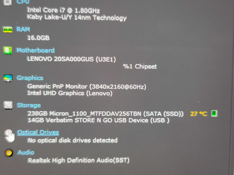 Lenovo ThinkPad X1 Yoga Gen 5 i7-10510U 16GB RAM 256GB SSD  β Lap200