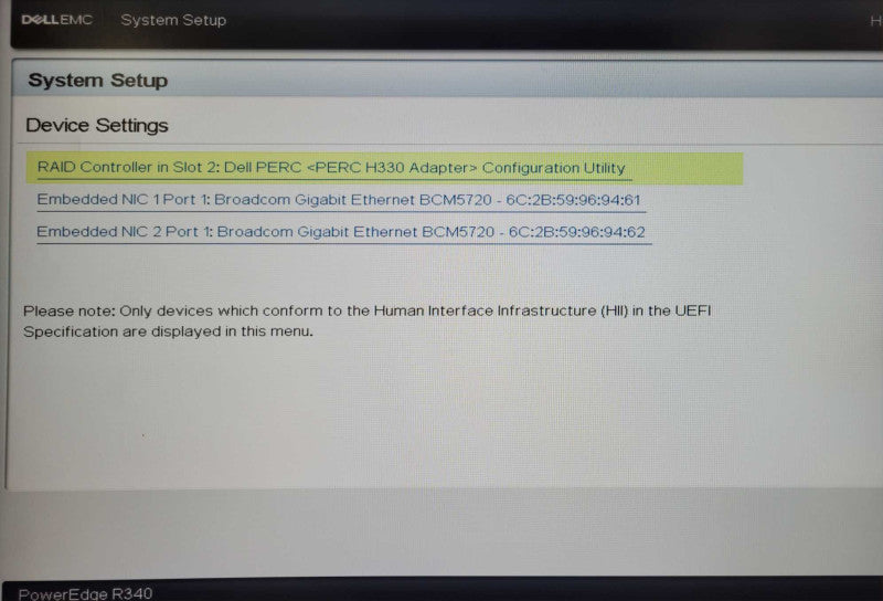 Dell EMC R340 1U, 1x Xeon E-2126G 3.30GHz 16GB RAM H330 2x 1.2TB SAS 1x PSU _