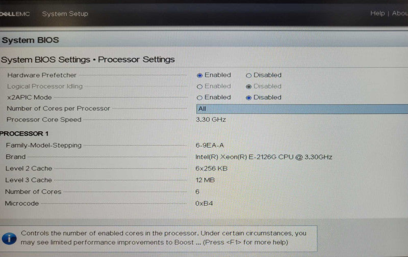 Dell EMC R340 1U, 1x Xeon E-2126G 3.30GHz 16GB RAM H330 2x 1.2TB SAS 1x PSU _