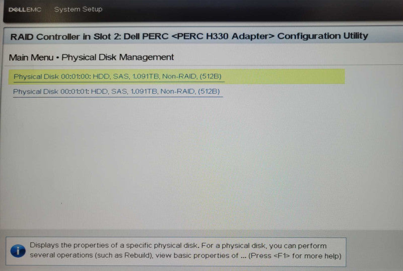 Dell EMC R340 1U, 1x Xeon E-2126G 3.30GHz 16GB RAM H330 2x 1.2TB SAS 1x PSU _